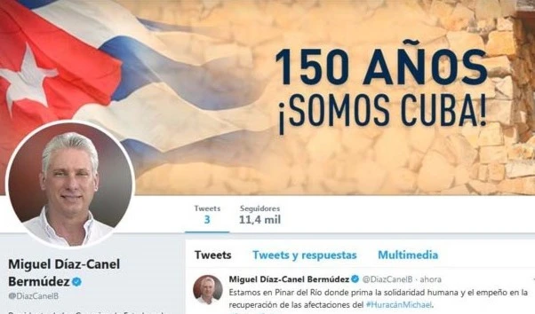 Perfil de Twitter del Presidente cubano: @DiazCanelB