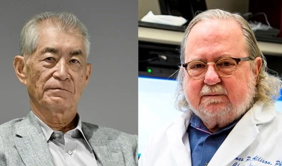 Los investigadores Honjo y Allison, en dos imágenes de archivo.