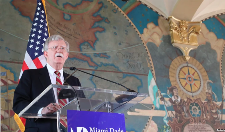 El asesor de Seguridad Nacional de Estados Unidos, John Bolton, Miami Dade, Florida.