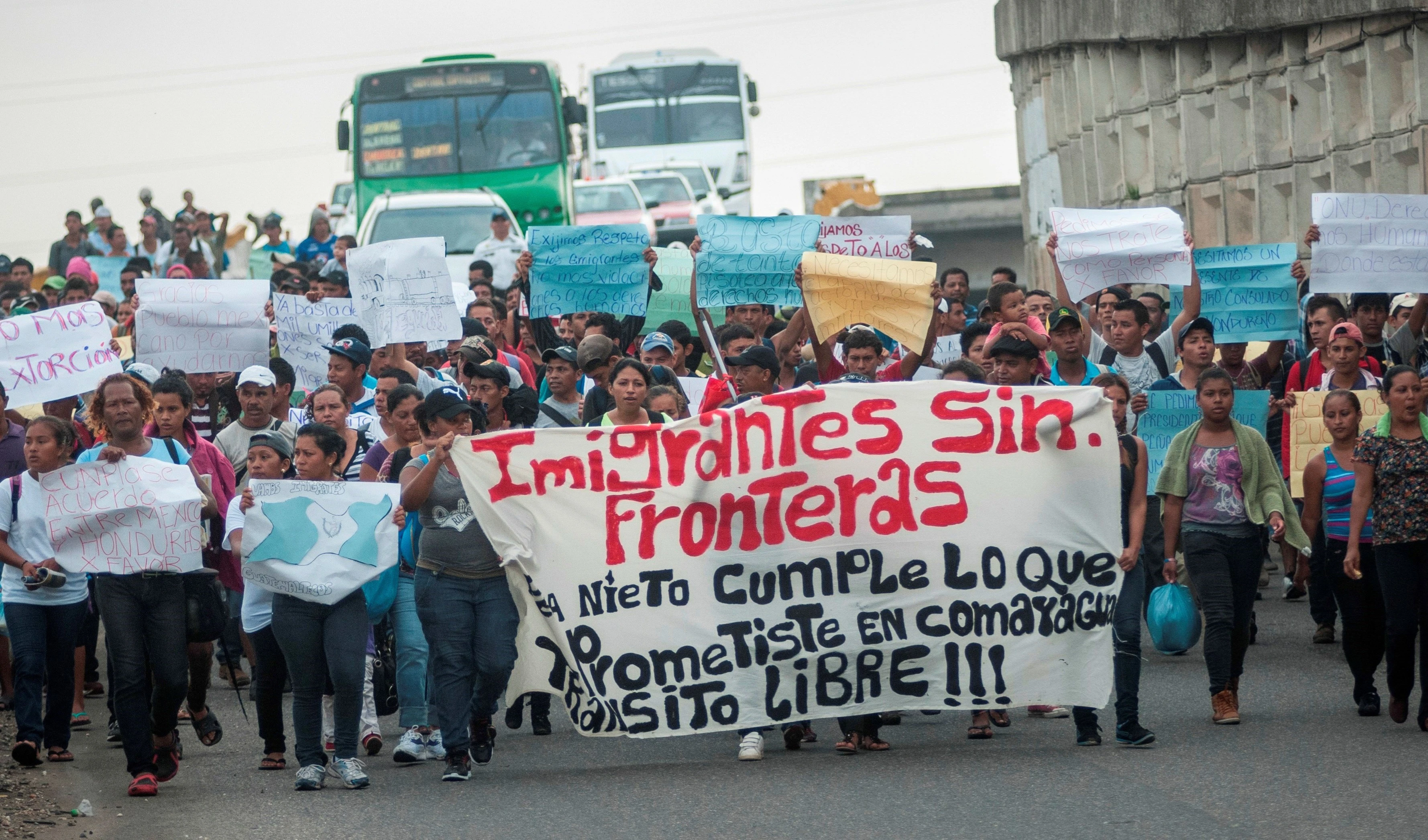 Pese a advertencias de Trump, Hacia frontera México-EE.UU. caravana de inmigrantes centroamericanos