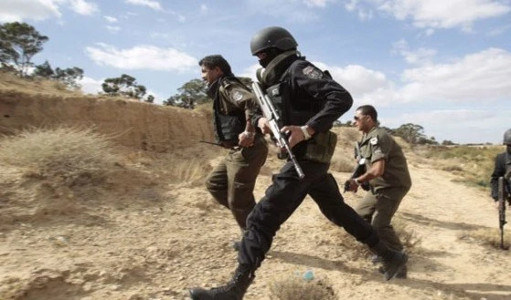 Guardia Nacional de Túnez durante el operativo en Kasserine.