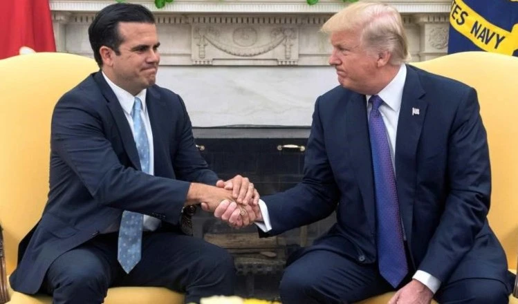 Gobernador de Puerto Rico, Ricardo Roselló, y presidente de Estados Unidos, Donald Trump Gobernador de Puerto Rico, Ricardo Roselló, y presidente de Estados Unidos, Donald Trump