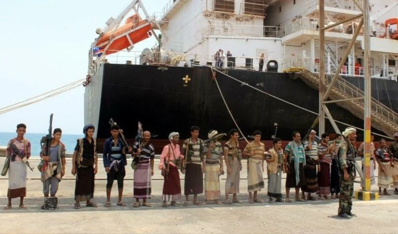 Fuerzas de Ansar Allah antes de retirarse de la ciudad de Hodeidah.