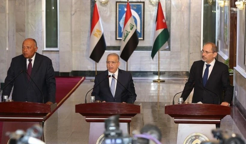 Cancilleres de Irak, Egipto y Jordania discuten lazos y tensiones regionales. Cancilleres de Irak, Egipto y Jordania discuten lazos y tensiones regionales.