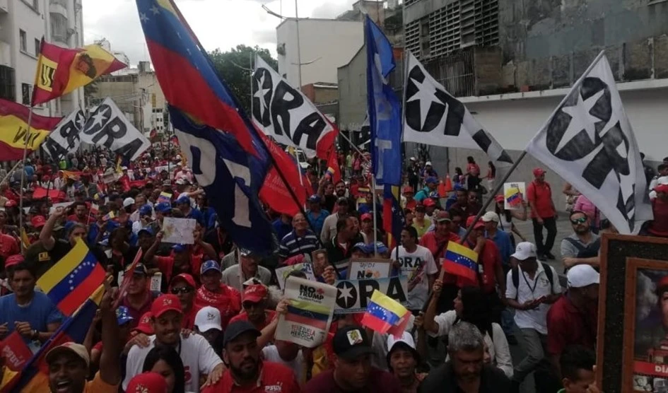 Venezuela: Masiva marcha en Caracas contra bloqueo de EE.UU.