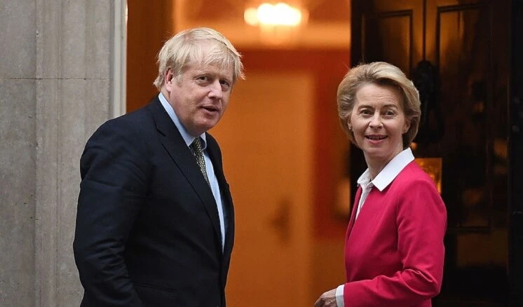 El primer ministro del Reino Unido, Boris Johnson, y la presidenta de la Comisión Europea, Úrsula von der Leyen.