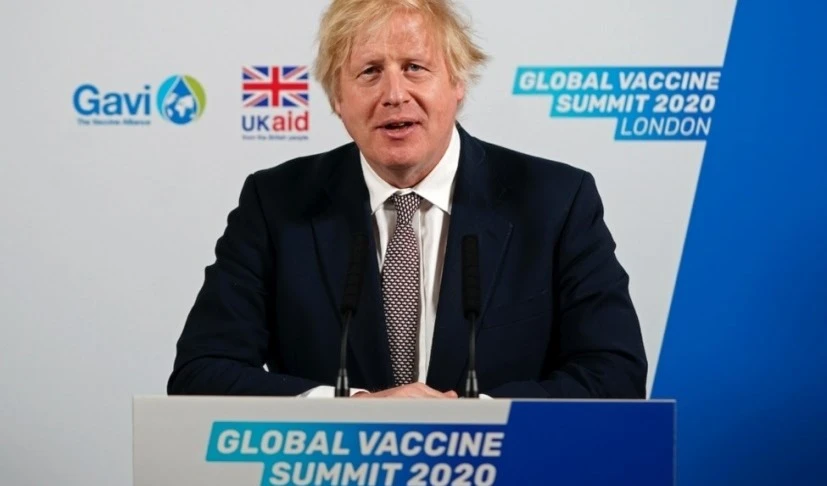 El primer ministro de Reino Unido, Boris Johnson, inaugura, de manera virtual, la Cumbre Global sobre Vacunas.