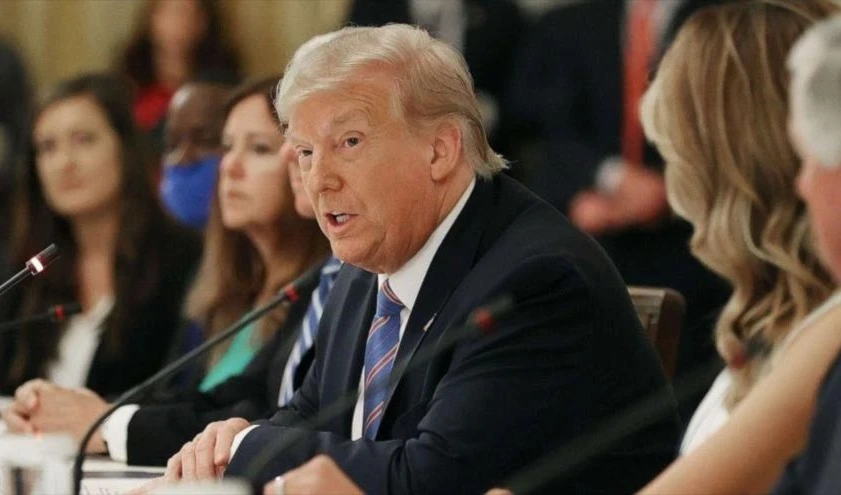 Trump durante un evento con estudiantes, maestros y administradores en la Casa Blanca.