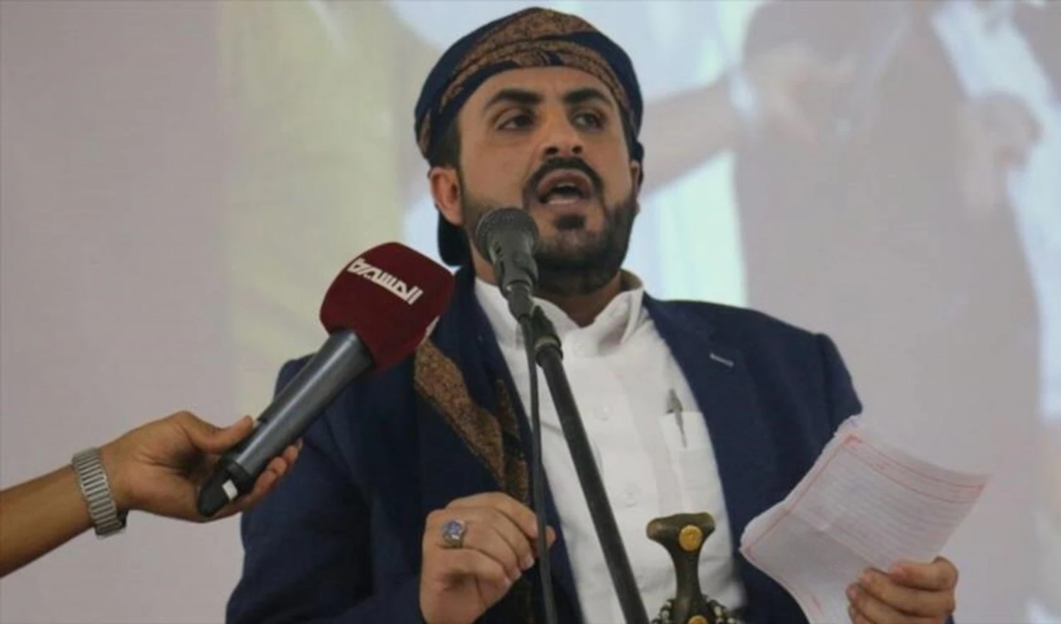 El portavoz del movimiento popular Ansar Allah, Muhammad Abdel Salam.