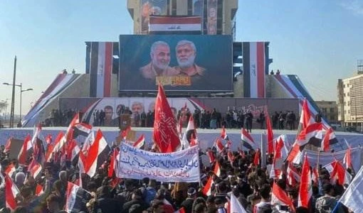 Iraquíes marchan en aniversario del asesinato de Suleimani