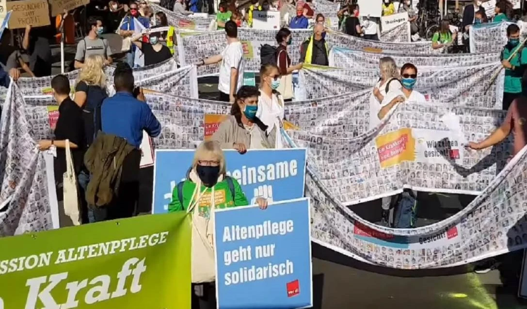 Alemania: Trabajadores de la salud protestan en Berlín por mejores condiciones laborales