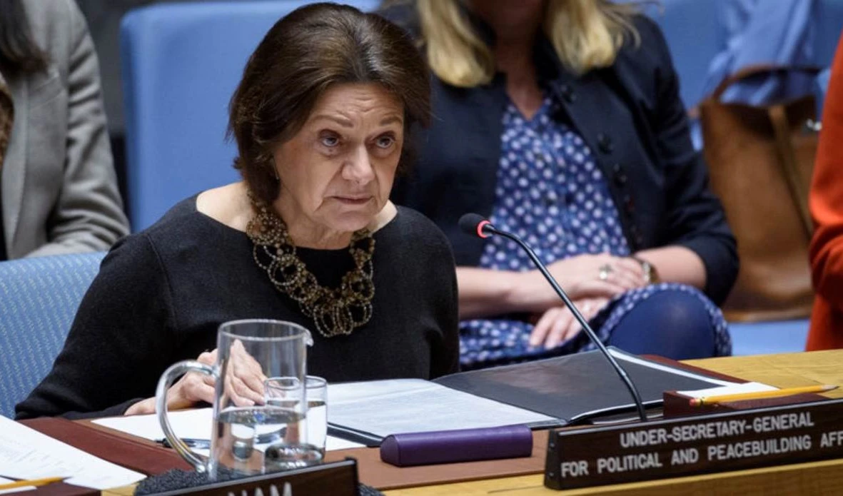 La secretaria general adjunta de Asuntos Políticos y Consolidación de la Paz de la ONU, Rosemary DiCarlo. La secretaria general adjunta de Asuntos Políticos y Consolidación de la Paz de la ONU, Rosemary DiCarlo.