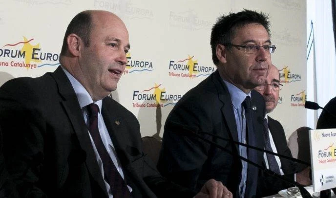 Bartomeu junto a Grau, Gómez Ponti y Masferrer han sido detenidos (Foto: GORKA LEIZA DIARIO AS)