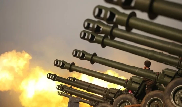 Fuego de artillería norcoreana.