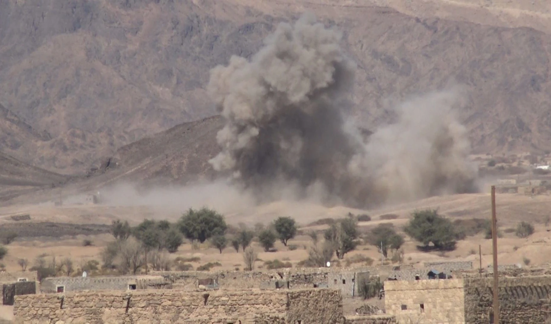 Bombardeo saudita a Yemen.