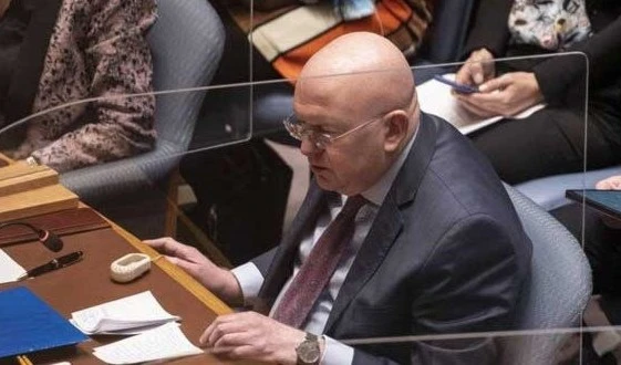 El representante permanente de Rusia ante las Naciones Unidas, Vasily Nebenzia.