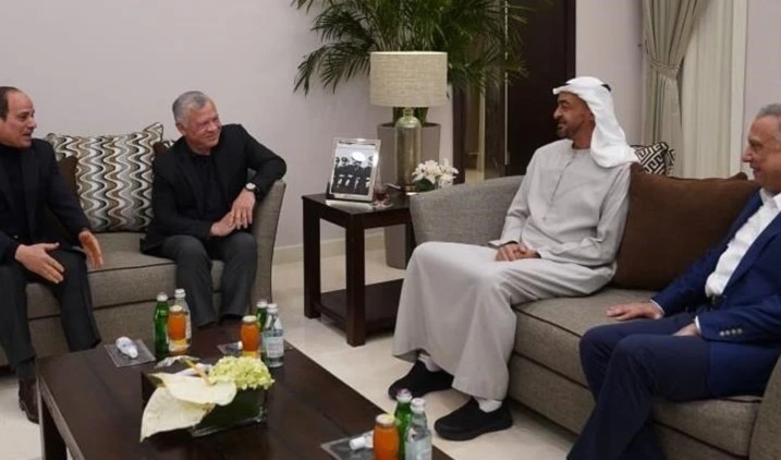 Rey jordano se reúne con El-Sisi, Al-Kazemi y bin Zayed en Aqaba.