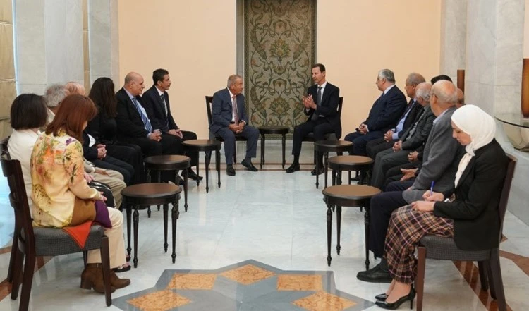 Al-Assad destaca la sólida relación de Siria con la causa palestina. Al-Assad destaca la sólida relación de Siria con la causa palestina.