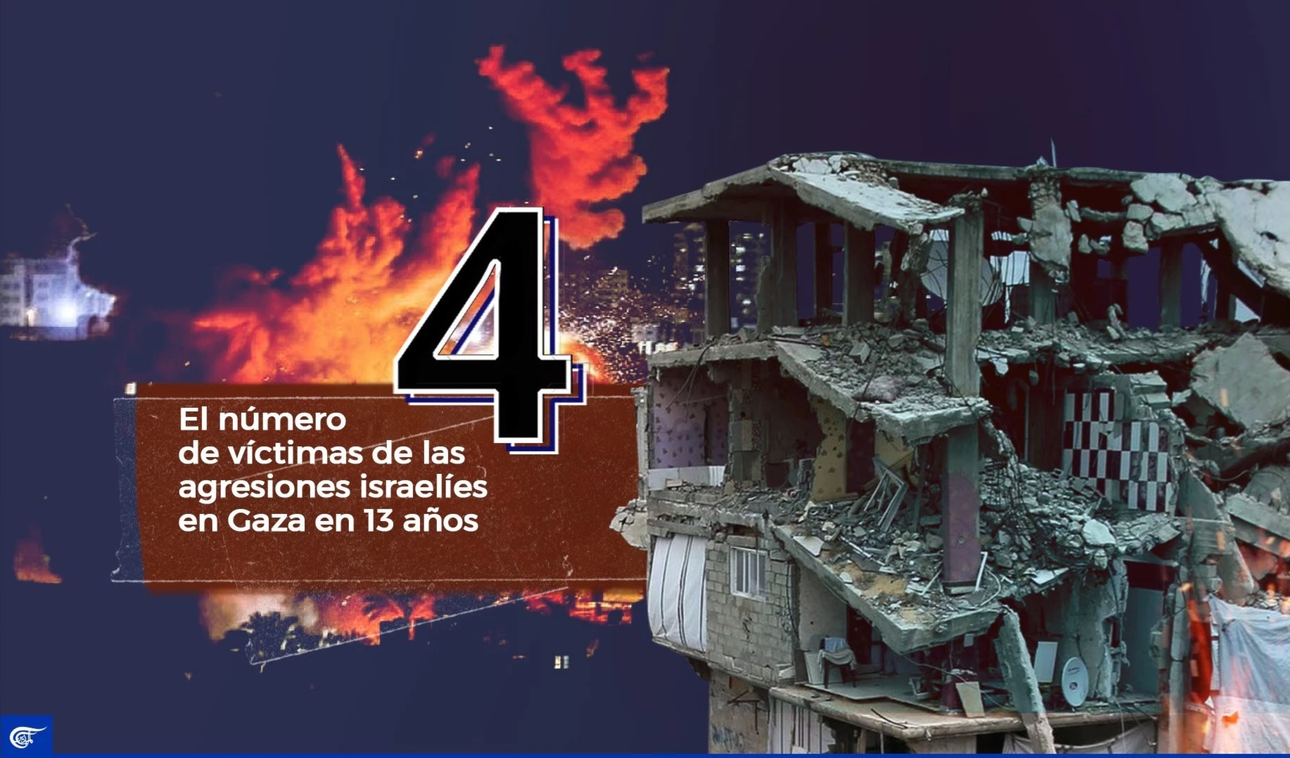 Número de víctimas de las 4 agresiones israelíes contra Gaza en 13 años