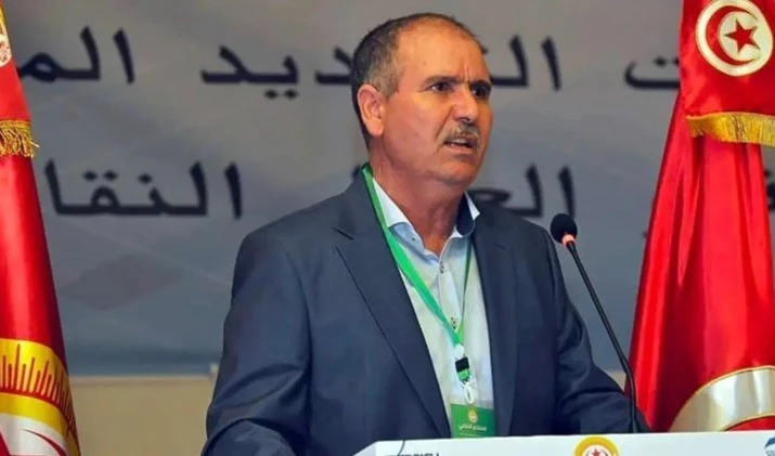El secretario general del Sindicato General de Trabajadores de Túnez, Nour Eddin Al-Taboubi.