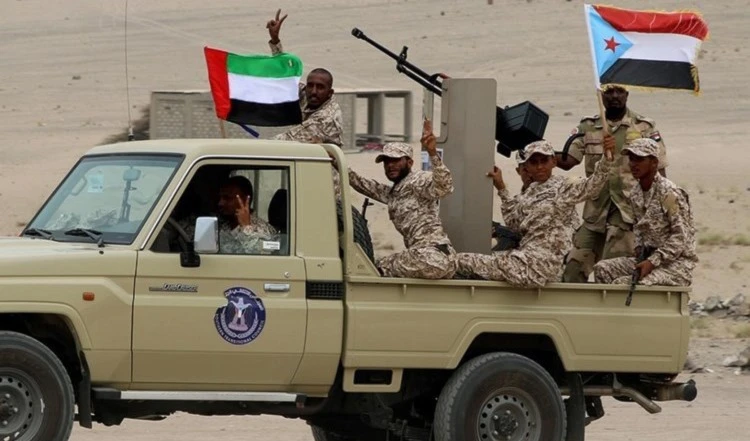 Fuerzas del Consejo de Transición del Sur en Yemen.