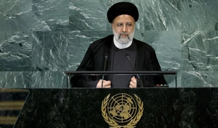 El presidente iraní, Ebrahim Raisi, al intervenir ante la Asamblea General de la ONU. El presidente iraní, Ebrahim Raisi, al intervenir ante la Asamblea General de la ONU.
