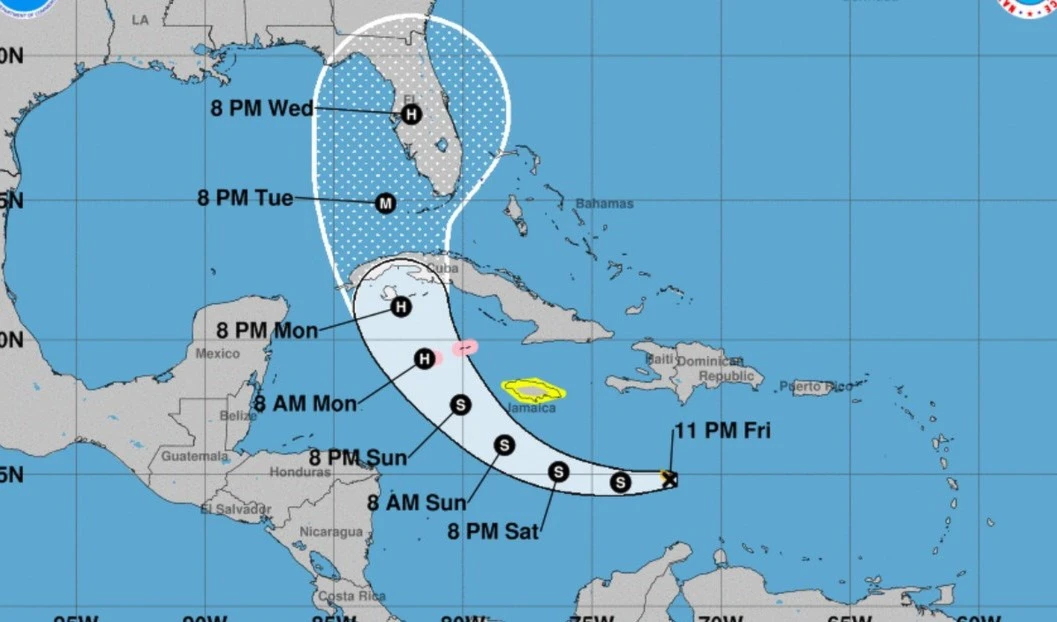 Modelos de previsión. Imagen: National Weather Service Tampa Bay Area. Modelos de previsión. Imagen: National Weather Service Tampa Bay Area.