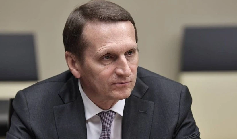 Serguei Naryshkin, jefe de la Sociedad Histórica Rusa y jefe del Servicio de Inteligencia Exterior.