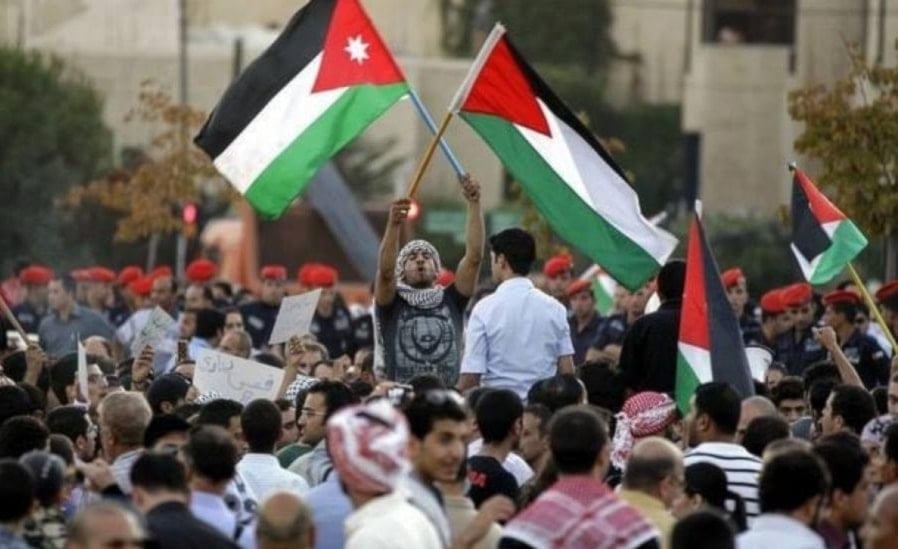 Manifestaciones de Jordania en las fronteras con Palestina