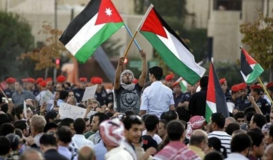 Manifestaciones de Jordania en las fronteras con Palestina