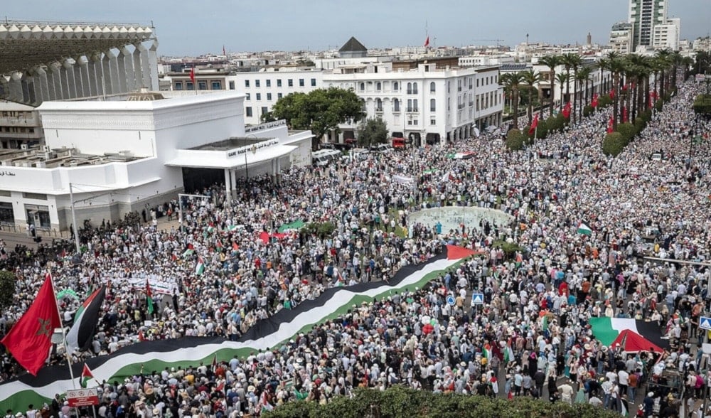 Manifestaciones en Rabat, capital de Marruecos.