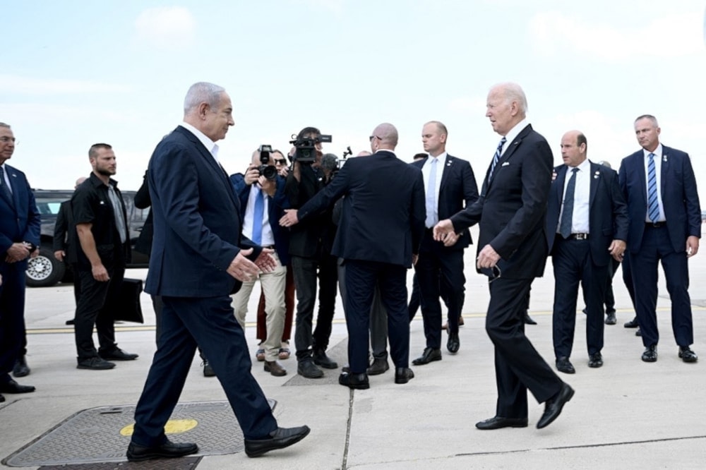 Arribo de Biden a Tel Aviv.