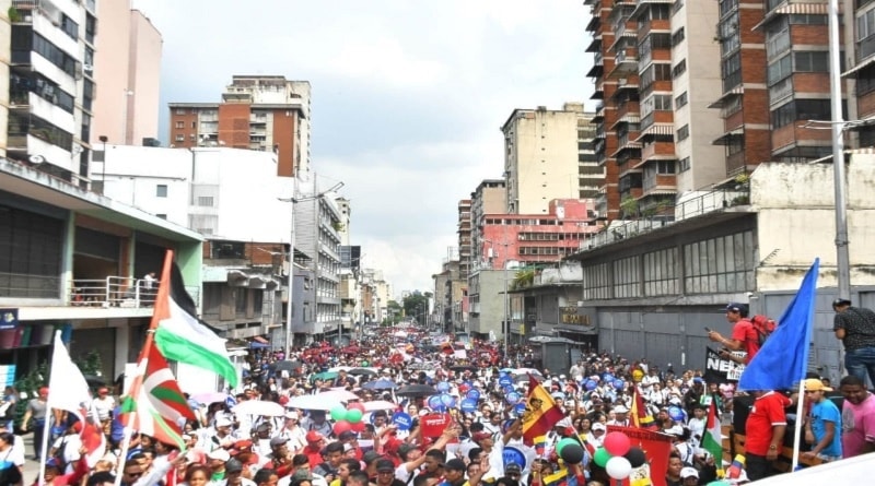 Gigantesca marcha en Venezuela en apoyo y solidaridad con Palestina