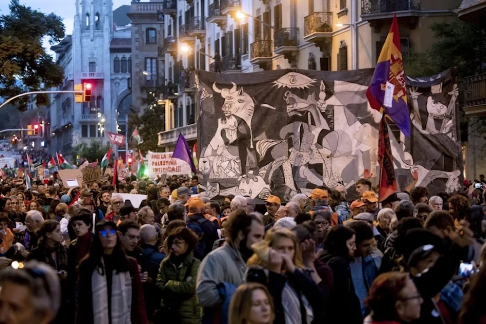 “Alto a la masacre”: Marchan en Europa en solidaridad con Palestina. Foto: EFE. 