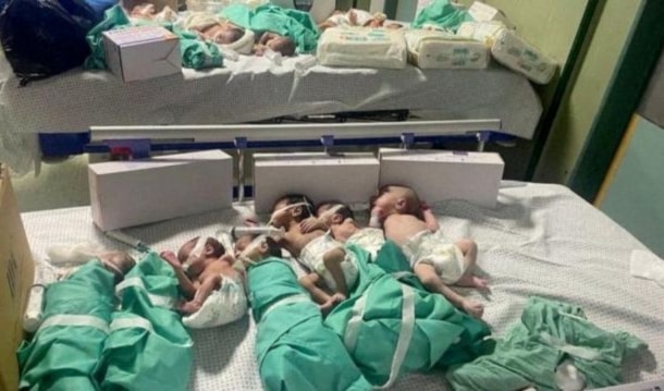Dentro del Complejo Médico Al-Shifa muchos recién nacidos prematuros corren el riesgo de morir. 