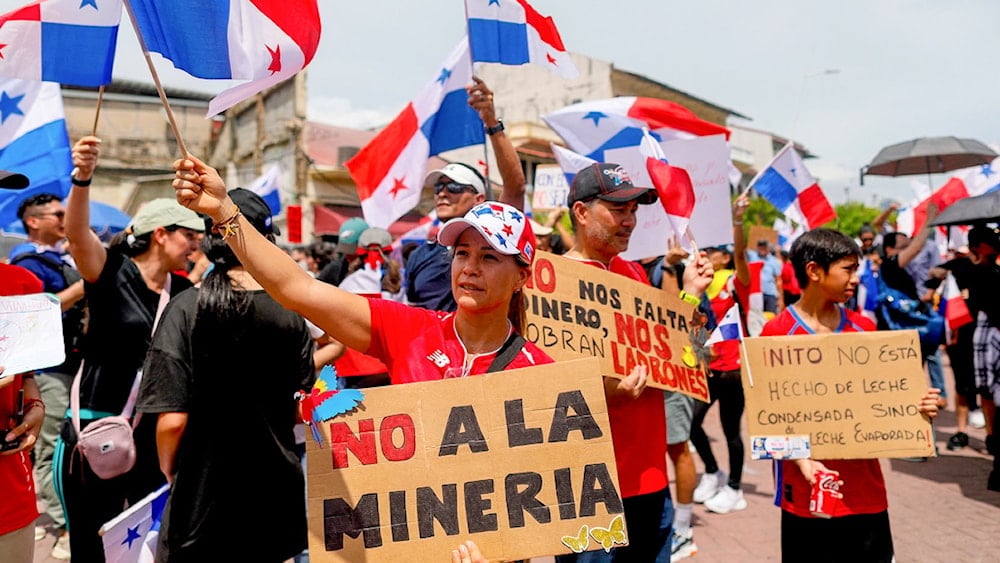 Manifestantes antimineros en Panamá esperan por decisión del Supremo. Foto: AFP.