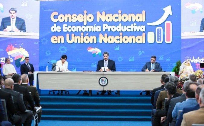 Reunión del Consejo Nacional de Economía Productiva en Venezuela.