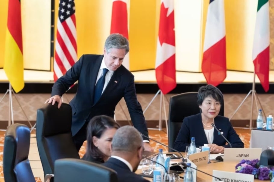 Al finalizar la reunión Anthony Blinken dejó clara su oposición a un alto al fuego en Gaza.