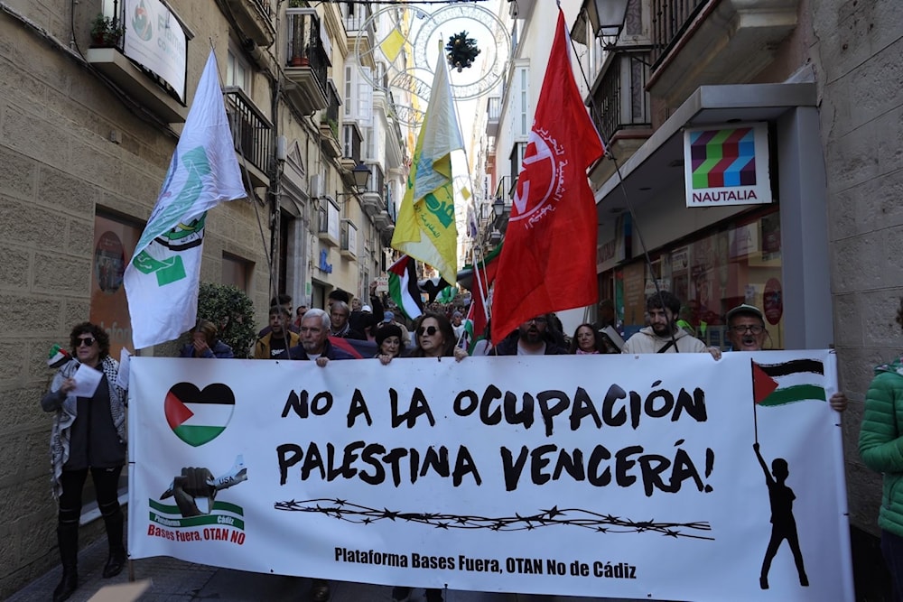 Multitud sale a protestar en Andalucía, España, en apoyo a Palestina