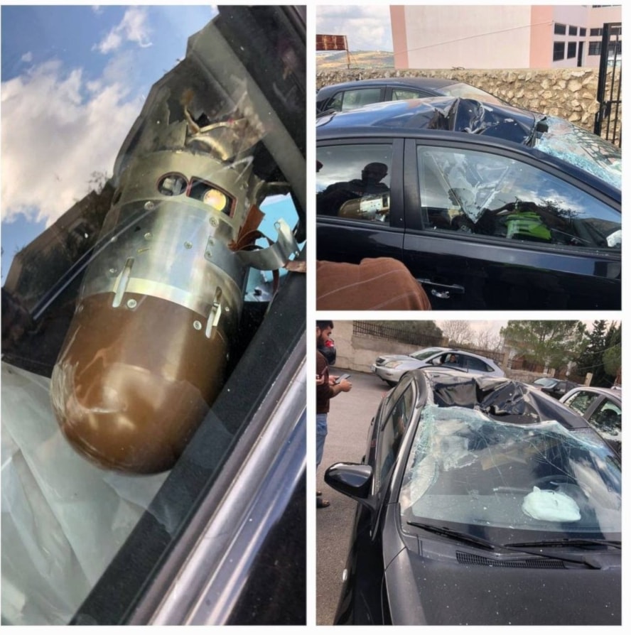 El misil interceptor que cayó cerca de una escuela en la localidad de Yater, al sur del Líbano.