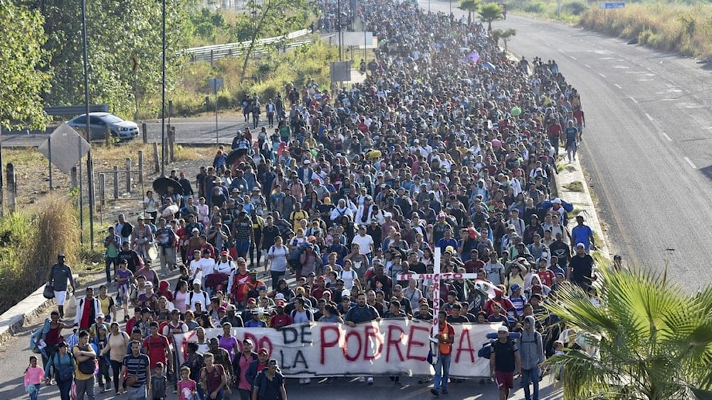 Migrantes inician caravana en Navidad desde Tapachula, México. Foto: AP. 