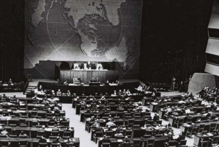 Resolución 181 de las Naciones Unidas que preveía la partición de Palestina en dos Estados, uno de los cuales sería judío