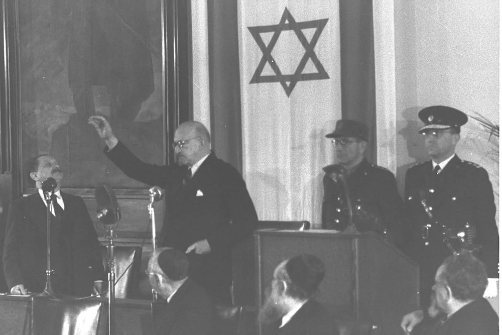Jaim Weizmann, presidente de la Agencia Judía hasta 1948 cuando se convirtió en el primer presidente del ente ocupante.