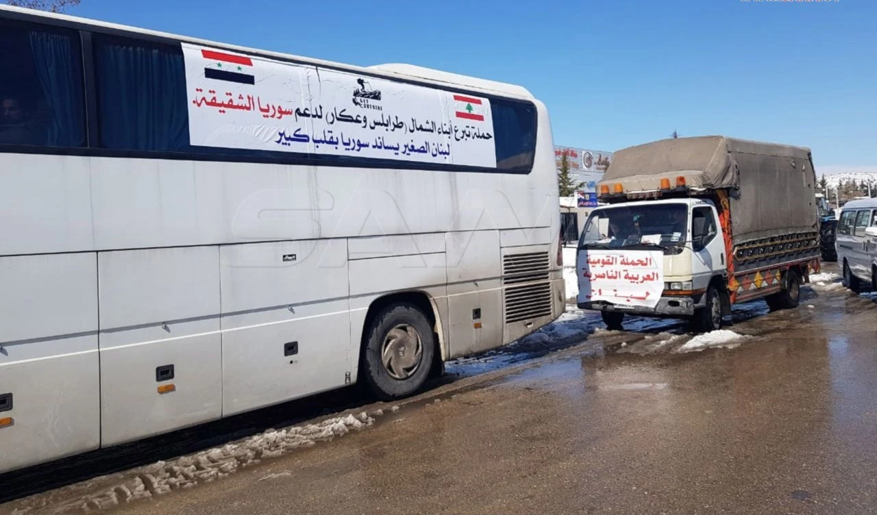 Convoy libanés de ayuda humanitaria llega al noroeste de Siria Convoy libanés de ayuda humanitaria llega al noroeste de Siria