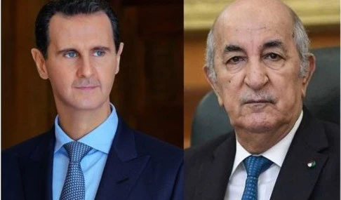El presidente sirio, Bashar Al-Assad, y su homólogo de Argelia, Abdelmadjid Tebboune.