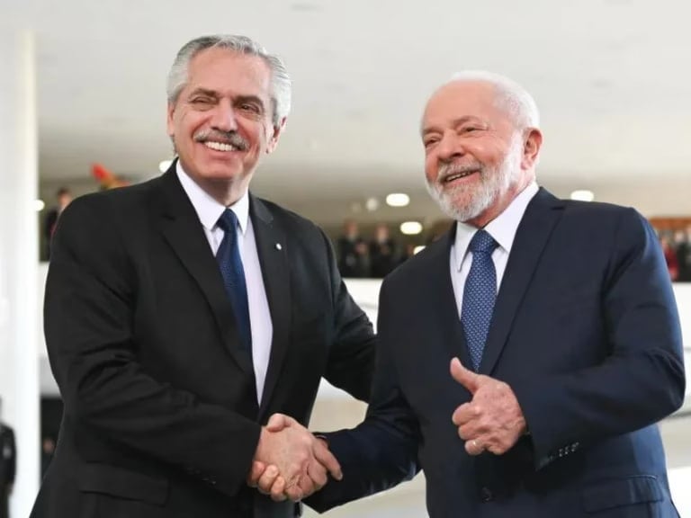 Lula Da Silva y  su homólogo de Argentina, Alberto Fernández, en Brasilia.