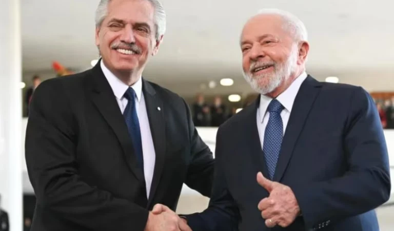 Lula Da Silva y  su homólogo de Argentina, Alberto Fernández, en Brasilia.