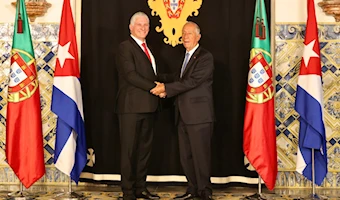 El presidente portugués, Marcelo Rebelo de Sousa, recibió a su homólogo cubano, Miguel Díaz-Canel.