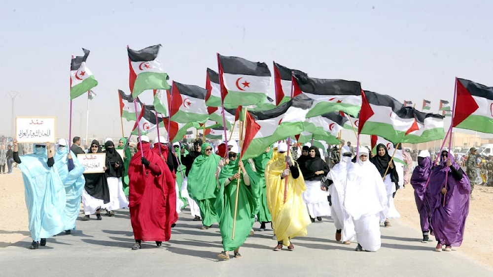 Protesta del Frente Polisario en el campo de refugiados de Tindouf, Argelia.