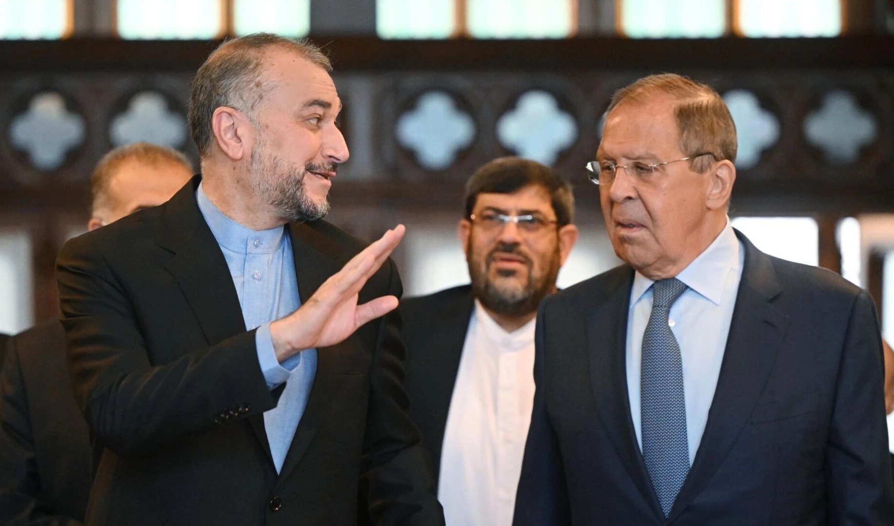 El canciller iraní, Hossein Amir Abdullahian y su homólogo ruso, Sergey Lavrov durante un encuentro reciente. El canciller iraní, Hossein Amir Abdullahian y su homólogo ruso, Sergey Lavrov durante un encuentro reciente.